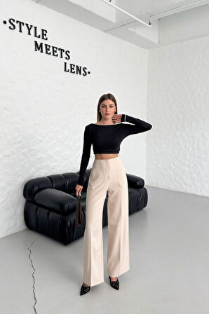 Yüksek Bel Pensli̇ Palazzo Pantolon