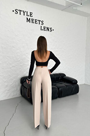 Yüksek Bel Pensli̇ Palazzo Pantolon