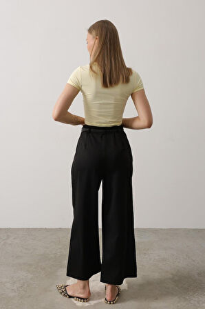 Kemer Pens Detaylı Pantolon - Siyah