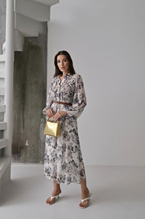 Siyah Biye Detaylı Elbise