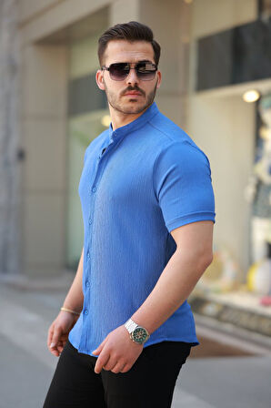 Erkek Hakim Yaka Kısa Kollu Gömlek