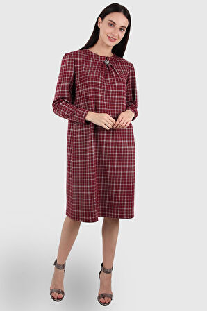 ALEXANDERGARDI MİDİ BOY BROŞLU ELBİSE (B20-155406)