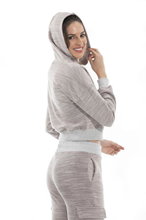 ALEXANDERGARDI BATİK DESENLİ KAPÜŞONLU SWEATSHIRT, KREM (B20-166705)