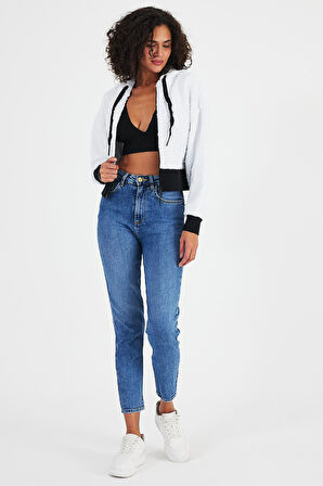 ALEXANDERGARDI KAPÜŞONLU POLAR CROP HIRKA (B23-36302-EKRU)