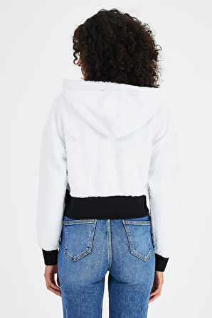 ALEXANDERGARDI KAPÜŞONLU POLAR CROP HIRKA (B23-36302-EKRU)