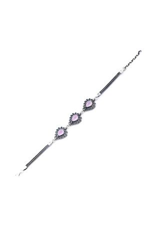 Damla Motifli El Işi Oksitli Telkari Bileklik