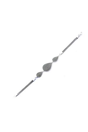 Damla Motifli El Işi Oksitli Telkari Bileklik