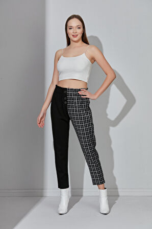 ALEXANDERGARDI ÇİFT RENKLİ BELİ LASTİKLİ PANTOLON (B21-12800)