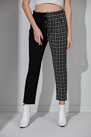 ALEXANDERGARDI ÇİFT RENKLİ BELİ LASTİKLİ PANTOLON (B21-12800)