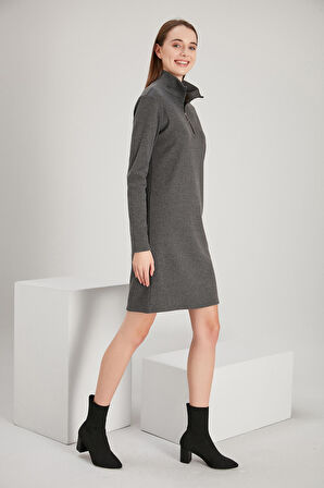 ALEXANDERGARDI DİK YAKA FERMUARLI ELBİSE (B21-21500)