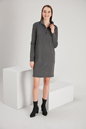 ALEXANDERGARDI DİK YAKA FERMUARLI ELBİSE (B21-21500)