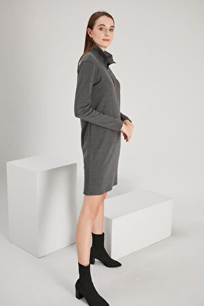 ALEXANDERGARDI DİK YAKA FERMUARLI ELBİSE (B21-21500)