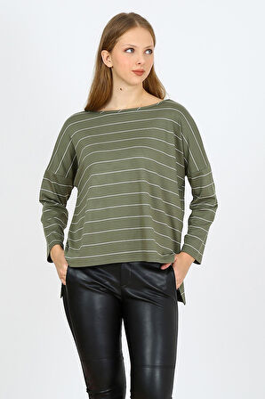 ALEXANDERGARDI ÇİZGİLİ SALAŞ SWEATSHİRT (B21-30602)