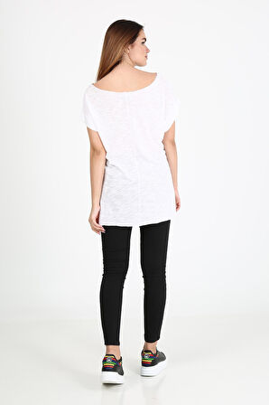 ALEXANDERGARDI YANI YIRTMAÇLI BASKILI T-SHİRT (B21-32700)