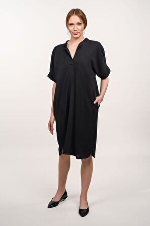 ALEXANDERGARDI DİK YAKALI CEPLİ ELBİSE (B23-00121)