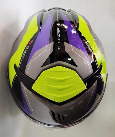 Mt Thunder 4SV Valiant B2 Güneş Vizörlü Kask Mor Parlak Gri Sarı L