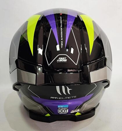 Mt Thunder 4SV Valiant B2 Güneş Vizörlü Kask Mor Parlak Gri Sarı XL
