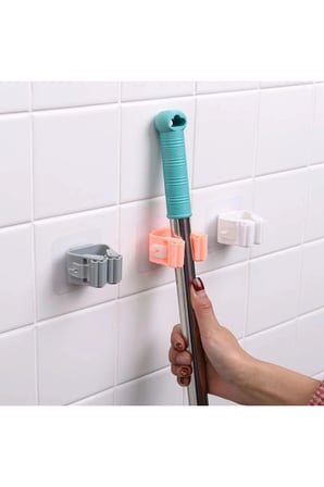 Süpürge Sap Askısı Delmeden Montaj Banyo Mutfak Düzenleyici Aparat