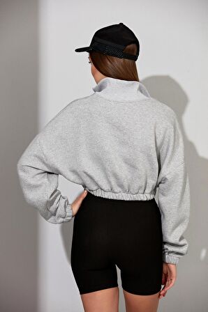 ALEXANDERGARDI FERMUARLI CROP SWEATSHİRT (B22-11000)