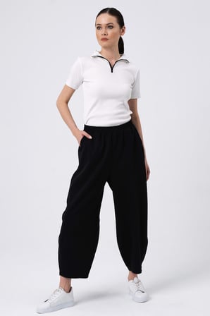 ALEXANDERGARDI BELİ LASTİKLİ BOL PAÇA PANTOLON (B22-14500)