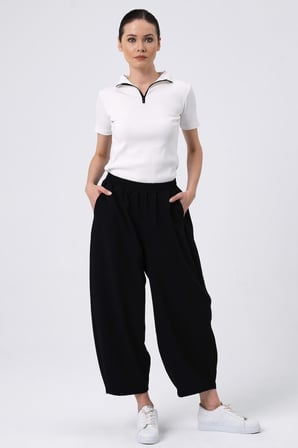 ALEXANDERGARDI BELİ LASTİKLİ BOL PAÇA PANTOLON (B22-14500)
