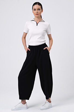 ALEXANDERGARDI BELİ LASTİKLİ BOL PAÇA PANTOLON (B22-14500)