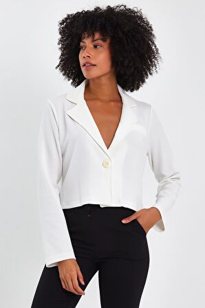 ALEXANDERGARDI ASTARSIZ CROP BLAZER CEKET (B22-21400)