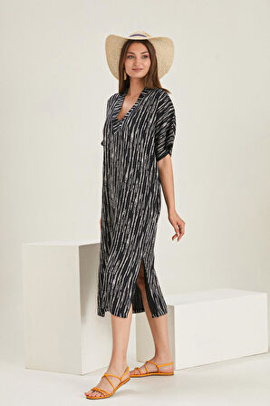 ALEXANDERGARDI V YAKA CEPLİ SALAŞ ELBİSE (B22-228B)