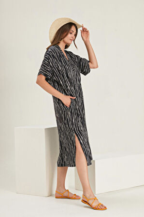 ALEXANDERGARDI V YAKA CEPLİ SALAŞ ELBİSE (B22-228B)