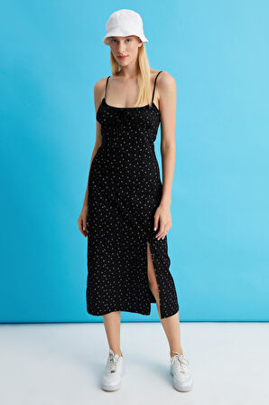 ALEXANDERGARDİ İNCE ASKILI POPLİN ELBİSE (B22-23200)