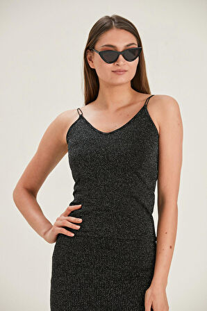 ALEXANDERGARDI PARILTILI ASKILI BLUZ (B22-23400)