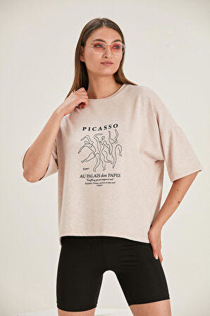 ALEXANDERGARDI OVERSİZE BASKILI T-SHİRT (B22-32000)