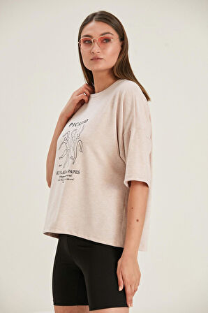 ALEXANDERGARDI OVERSİZE BASKILI T-SHİRT (B22-32000)