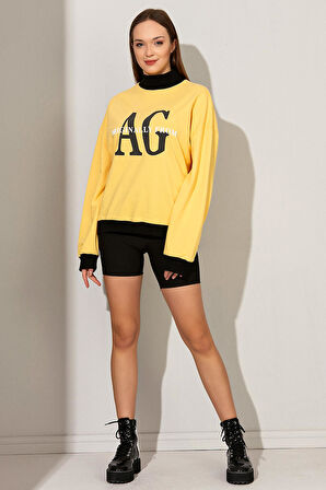 ALEXANDERGARDI YARIM BOĞAZLI BASKILI SWEATSHİRT (B22-36201)