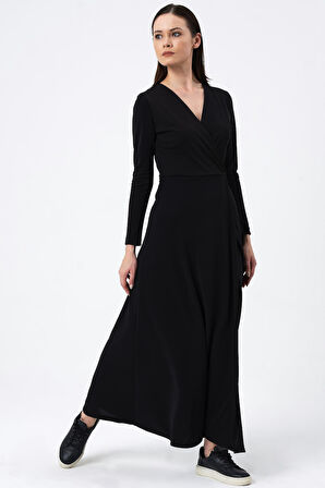 ALEXANDERGARDI KRUVAZE YAKA UZUN ELBİSE (B22-403E)