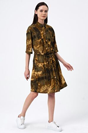 ALEXANDERGARDI DESENLİ GÖMLEK ELBİSE (B22-458A)