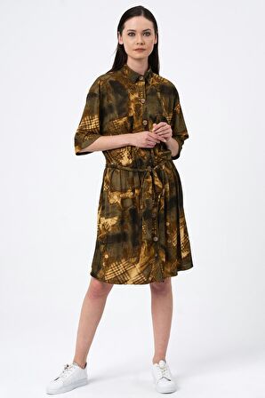 ALEXANDERGARDI DESENLİ GÖMLEK ELBİSE (B22-458A)