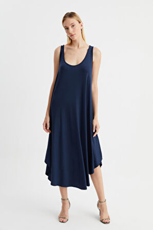 ALEXANDERGARDİ ASİMETRİK KESİM KOLSUZ ELBİSE (B23-00114)