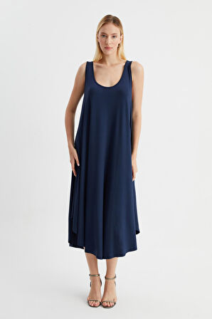 ALEXANDERGARDİ ASİMETRİK KESİM KOLSUZ ELBİSE (B23-00114)