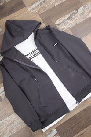 ALEXANDERGARDI FERMUARLI KAPÜŞONLU SWEATSHİRT (UN-501403)