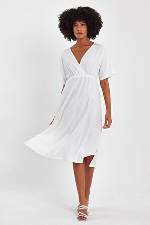 ALEXANDERGARDI KRUVAZE YAKA YANI YIRTMAÇLI ELBİSE (B23-00132)