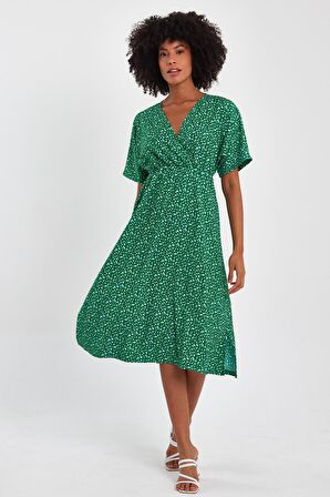 ALEXANDERGARDI KRUVAZE YAKA YANI YIRTMAÇLI ELBİSE (B23-00132)