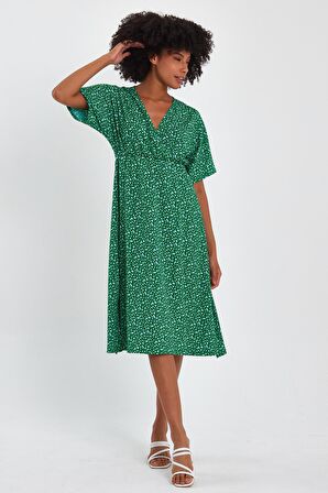 ALEXANDERGARDI KRUVAZE YAKA YANI YIRTMAÇLI ELBİSE (B23-00132)