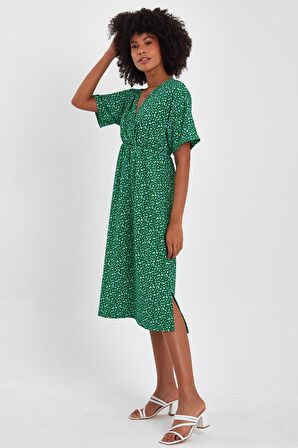 ALEXANDERGARDI KRUVAZE YAKA YANI YIRTMAÇLI ELBİSE (B23-00132)