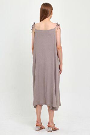 ALEXANDERGARDI BAĞLAMA DETAYLI ASKILI MIDI ELBİSE (B23-00133)