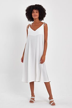 ALEXANDERGARDI BAĞLAMA DETAYLI ASKILI MIDI ELBİSE (B23-00133)