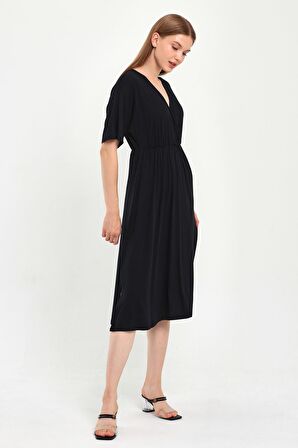 ALEXANDERGARDI KRUVAZE YAKA YANI YIRTMAÇLI ELBİSE (B23-00132)