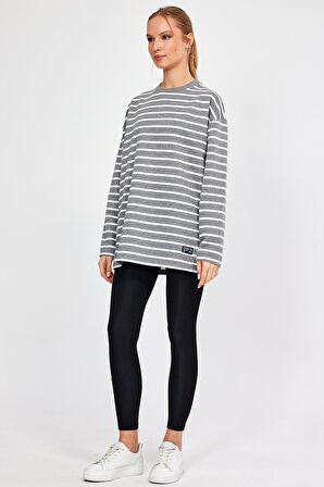 ALEXANDERGARDI ÇİZGİLİ OVERSİZE SWEATSHİRT (B23-00158)