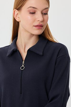 ALEXANDERGARDI POLO YAKA FERMUARLI TUNİK ELBİSE (B23-00179)