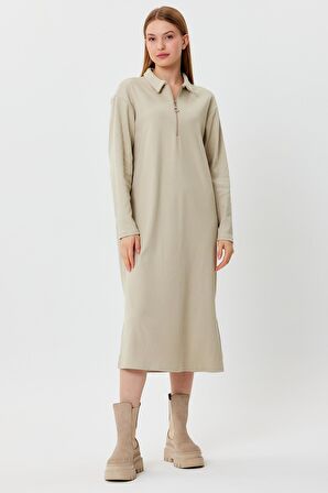 ALEXANDERGARDI POLO YAKA FERMUARLI TUNİK ELBİSE (B23-00179)